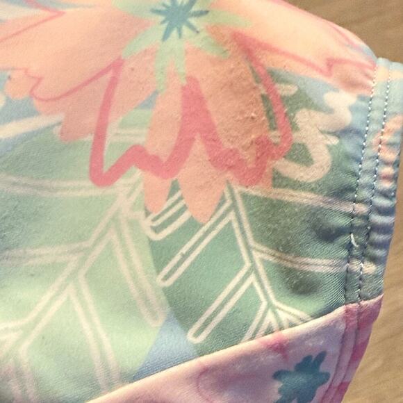 Ruffle Butts Girls 1 Piece Swimsuit Size 6 Pastel Floral Ruffle Sleeve Bow Back - Picture 6 of 8